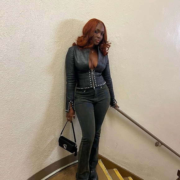 STUDDED ZIP UP CARBON - Picture 3 of 3